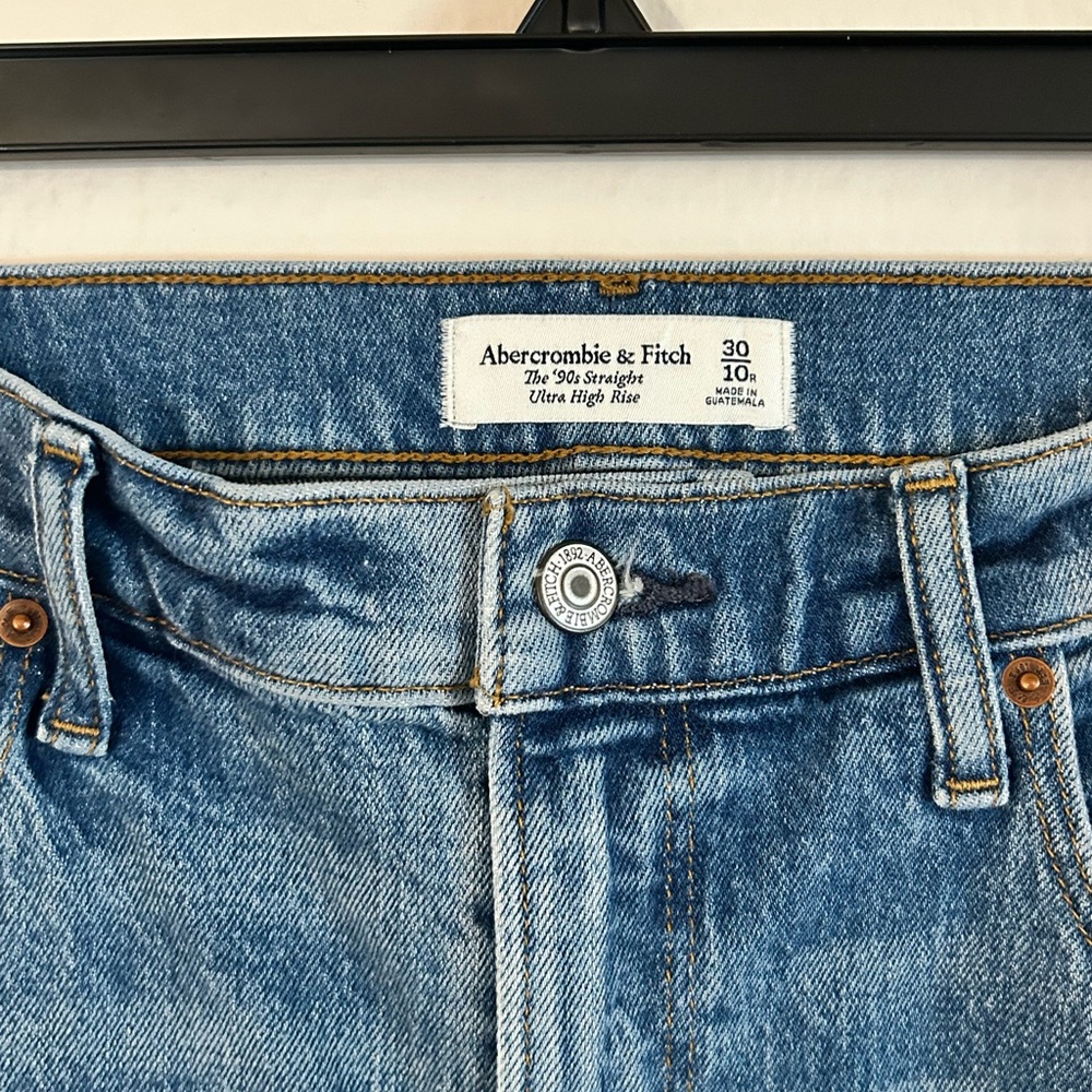 Abercrombie and Fitch 90’s straight leg jeans, patchwork style jeans